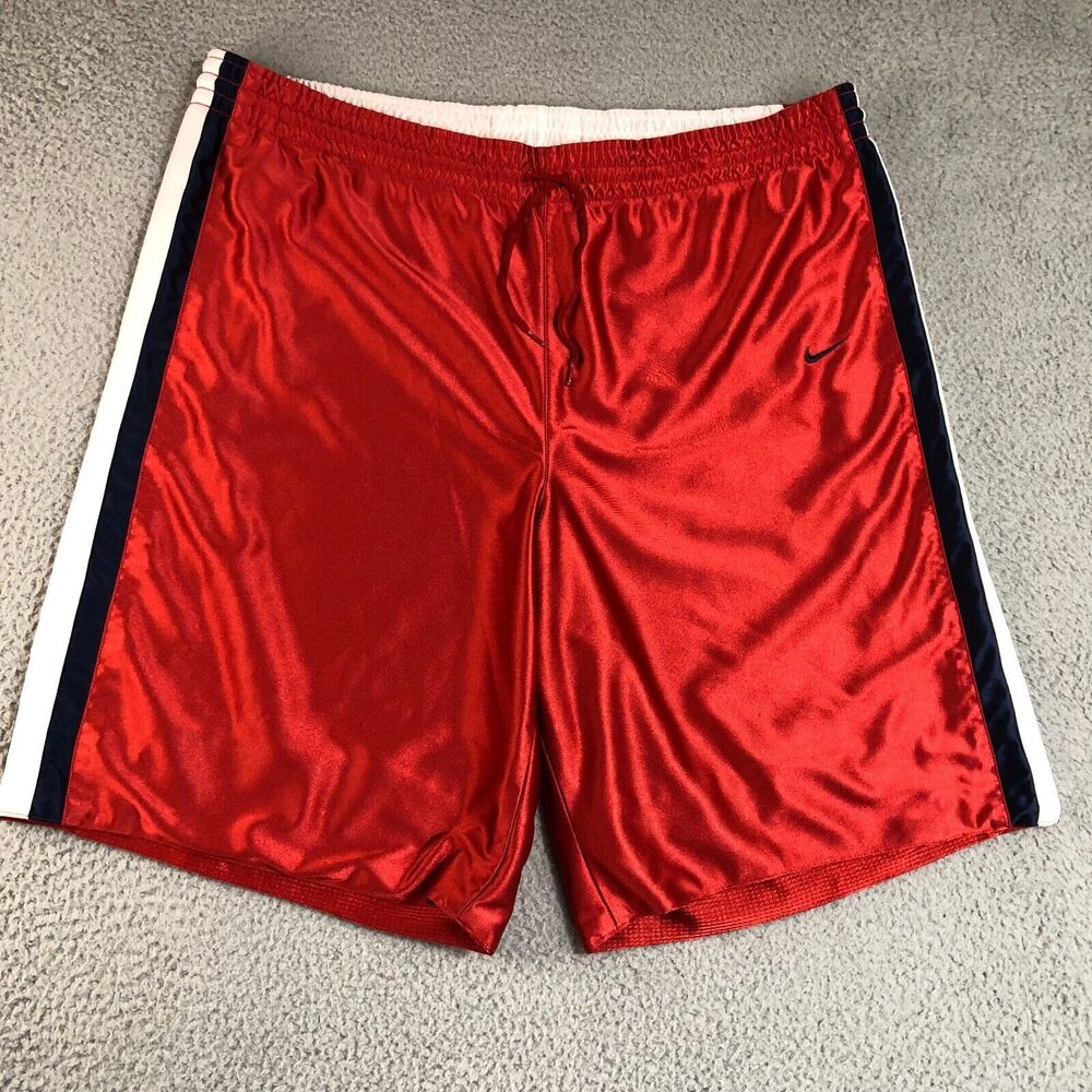Nike Shorts Men 41 Red White Sweatshorts Athleisure Basketball Reversible‎ Logo
